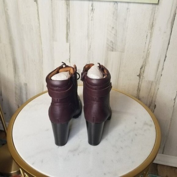 Style & Co Cassyn Lace-Up Lug Sole Booties Wine 10M - Picture 3 of 6